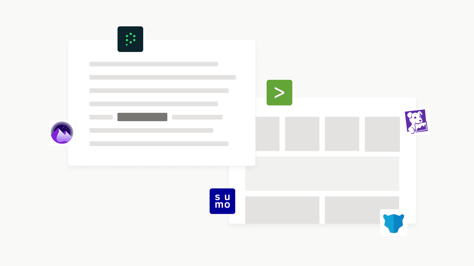 Image abstraite d’une interface utilisateur illustrant la sécurité et la conformité entre différentes applications tierces