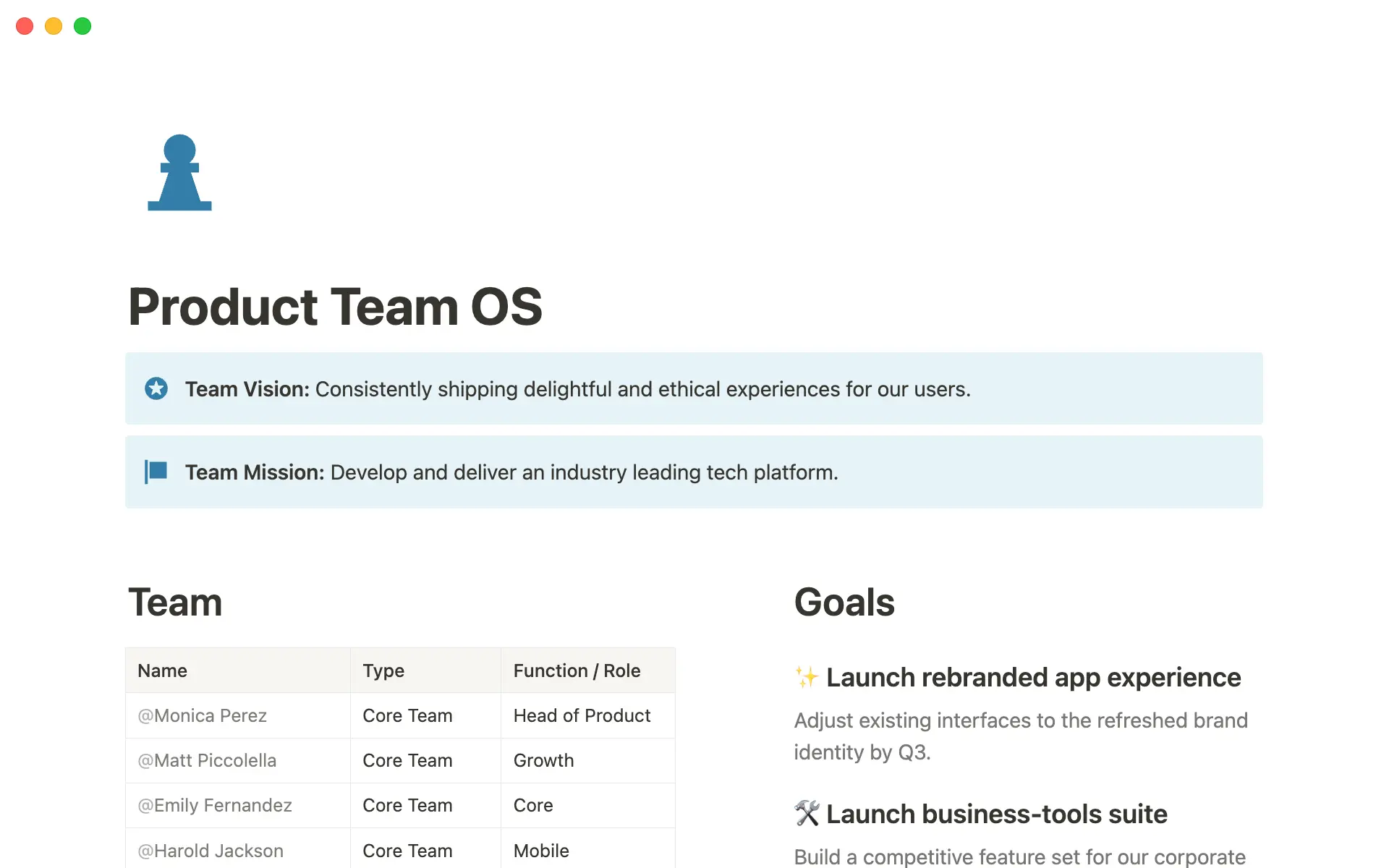 Use a team home to package your team's most vital information to share with cross-functional partners.