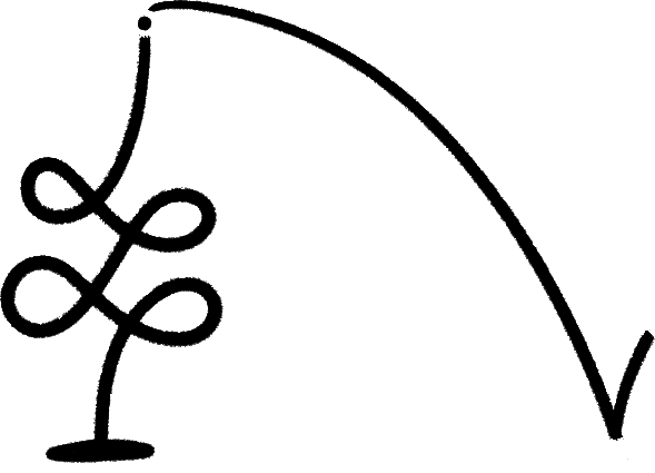 A line with a knot in it.