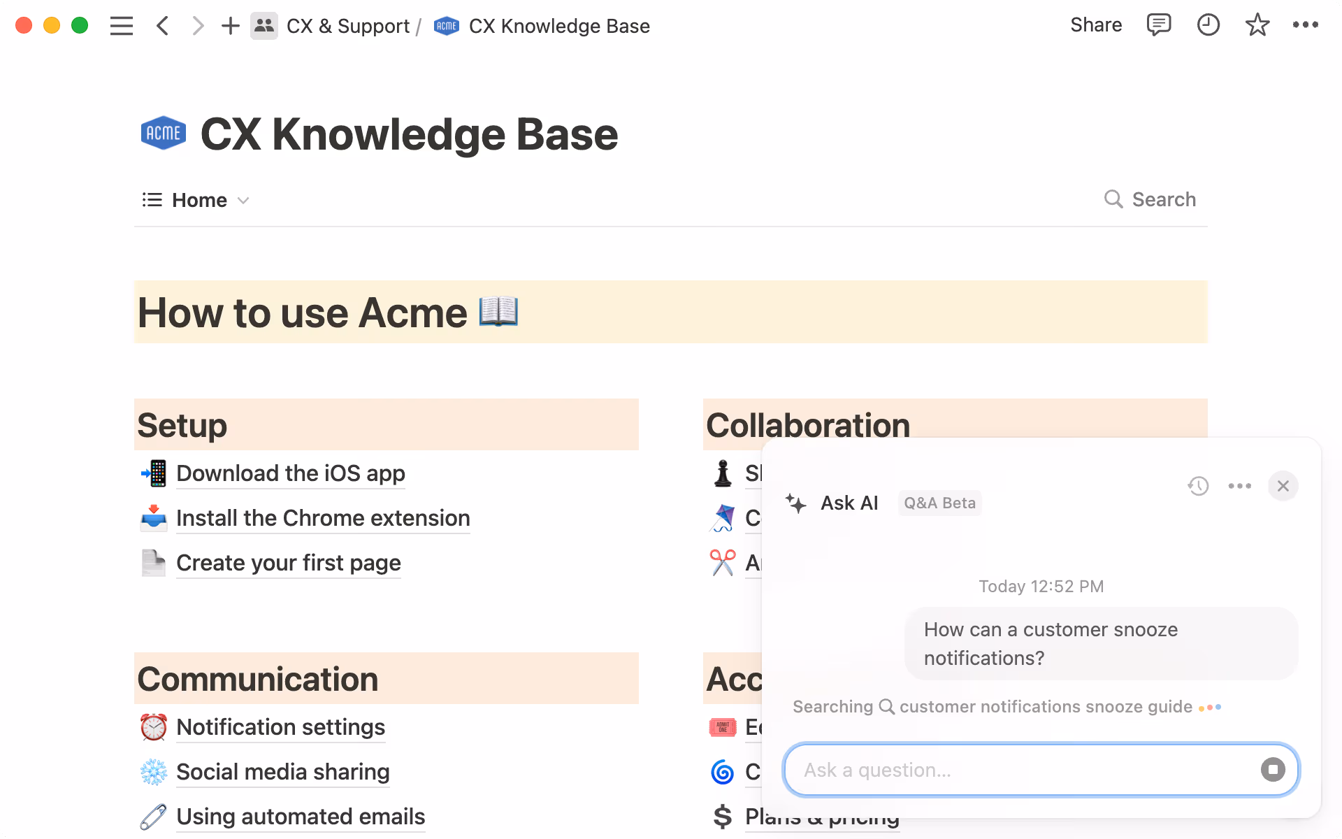 Banner de base de conocimientos de IA