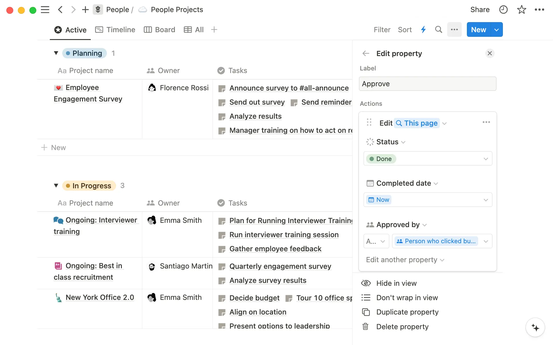 Edita la propiedad de tu botón para agregar todos los pasos que necesites.